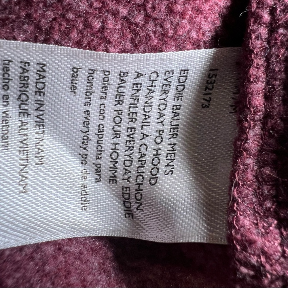Eddie Bauer Men’s dusky red hoodie sweatshirt with large front pocket. Size Med - Picture 5 of 9